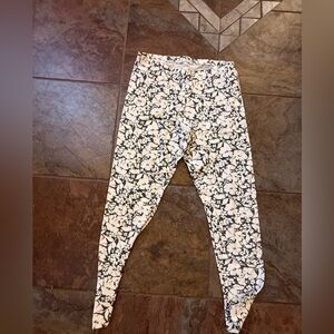 Old Navy Black and White Floral Leggings